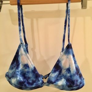 Blue and white bathing suit top